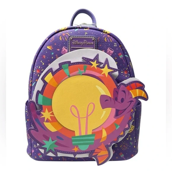 LOUNGEFLY NWT 2025 Figment Disney Epcot Festival of the Arts Mini Backpack Bag - Picture 1 of 7